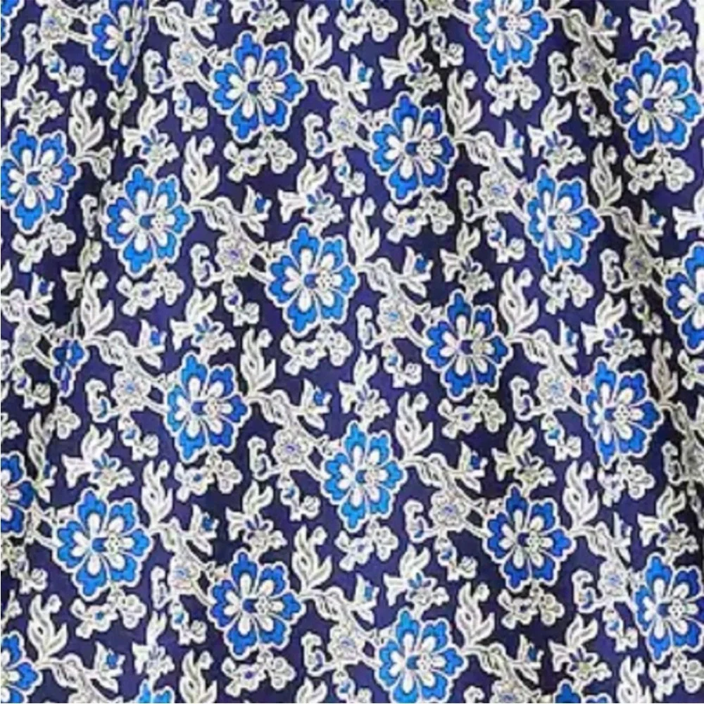 J. Crew Gwyneth Slip Midi Skirt Navy Blue Floral Size XS Extra Small NWT